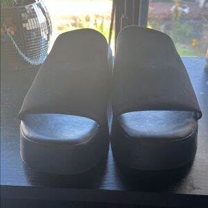 Able Black Women's Platform Slides
